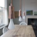 Plumen Copper Drop Cap Pendants with Bulbs