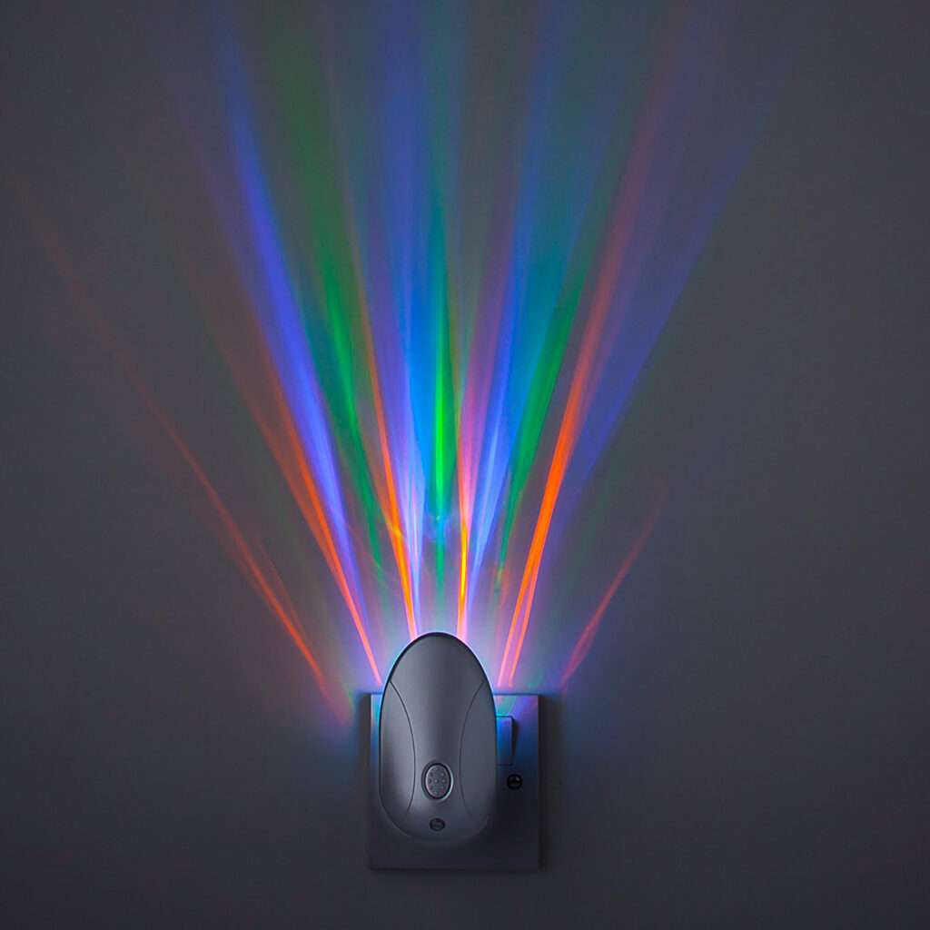 Firstlight Projector LED Night Light 0.5W Automatic Dusk Til Dawn RGB Silver