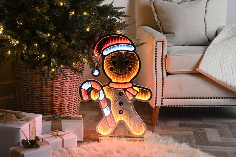 Festive 60cm Gingerbread Man Infinity Light