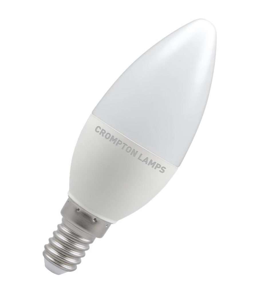 Crompton Lamps LED Candle 5.5W E14 Warm White Opal (40W Eqv)