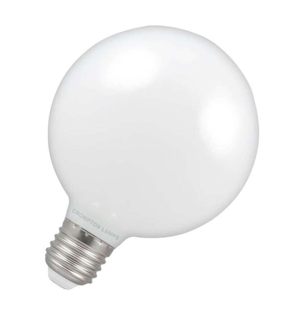 crompton lamps led globe light bulb 7w e27 dimmable warm white opal