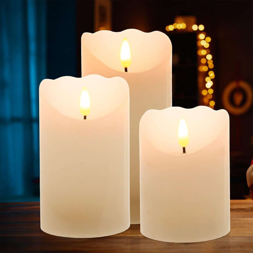 Real wax LED candles for weddings or Christmas