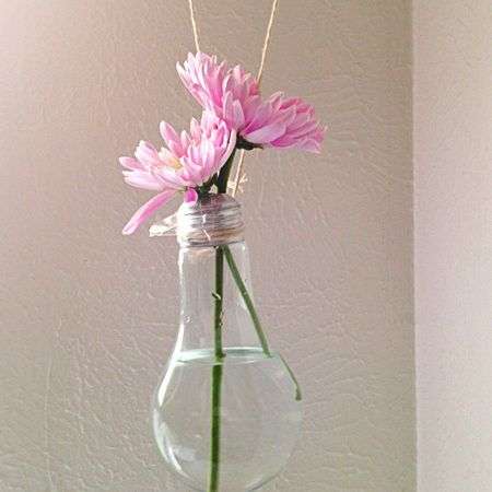 how to make a hanging light bulb vase