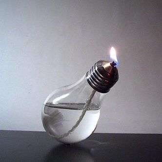 how to make a light bulb oil lamp