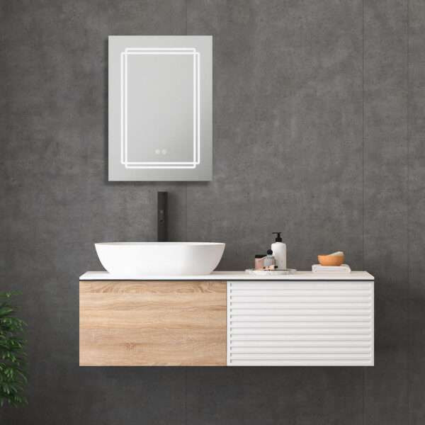 nxt gen Maine Single LED Illuminated Bathroom Mirror Cabinet Tri-Colour CCT