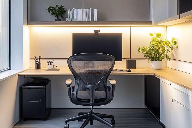working from home office which has been optimised for wellbeing and functionality