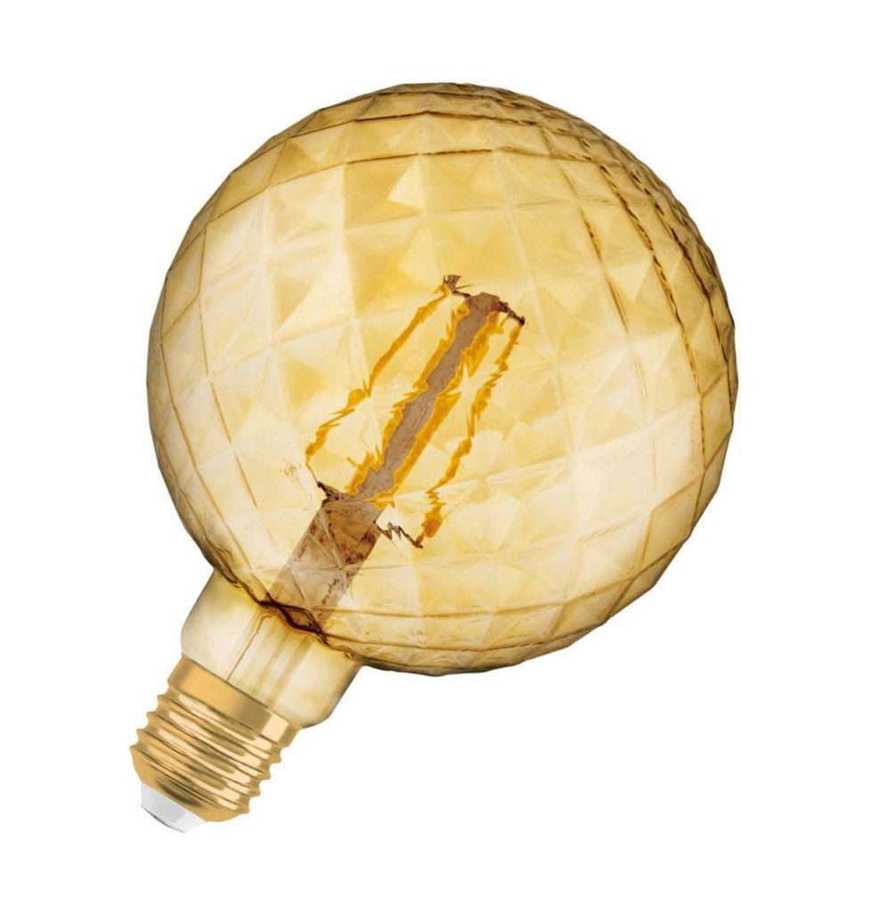 osram led g125 globe light bulb 5w e27 vintage 1906 pinecone extra-warm white gold