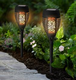 Solalite LED Solar Dancing Flame Torch Stake Light (2 Pack)